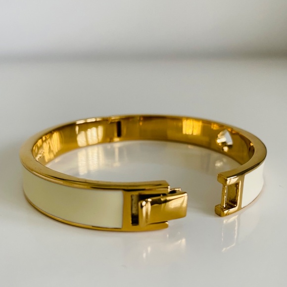 Kate Spade Hole Punch White Enamel Bangle - Picture 3 of 11